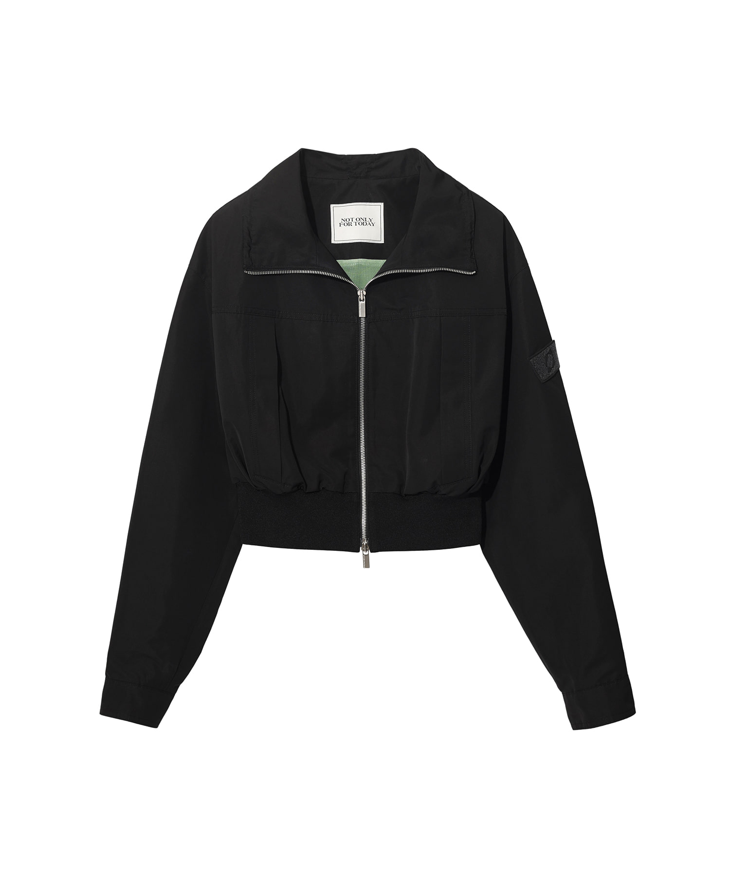 CROPPED ZIP-UP OUTER [BLACK]